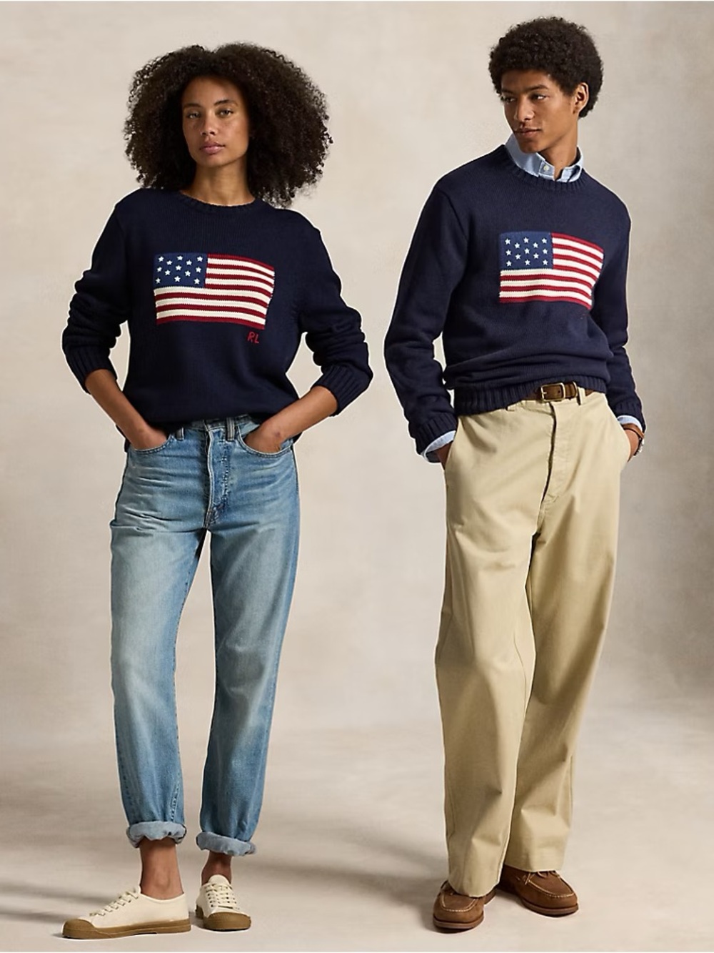 Polo Ralph Lauren The Iconic Flag Sweater Hunter Navy Size XL 18-20